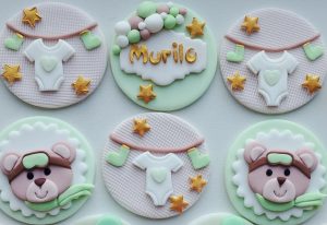 Apliques de cupcake chá revelação