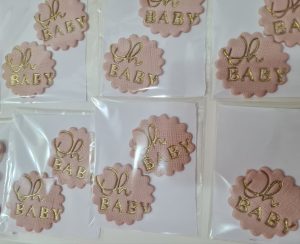 Apliques comestíveis chá de bebê 4cm